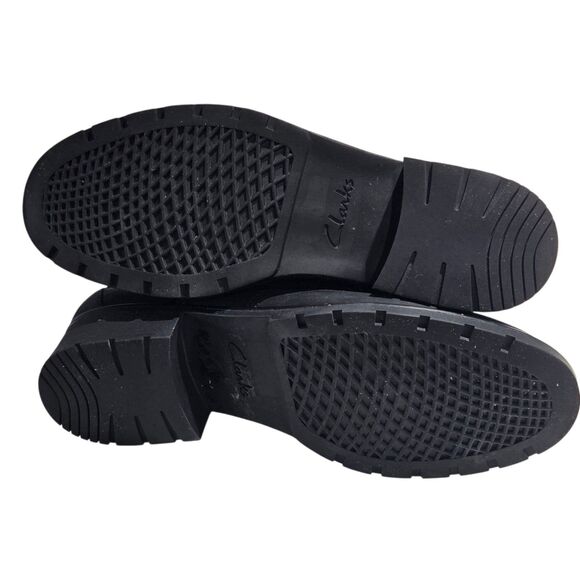 Clarks Collection Women Black Leather Ankle Boots Orinoco Bend Size 10W Zipper - Picture 9 of 16